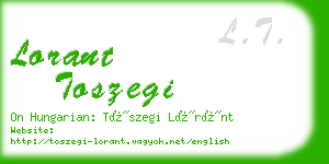 lorant toszegi business card